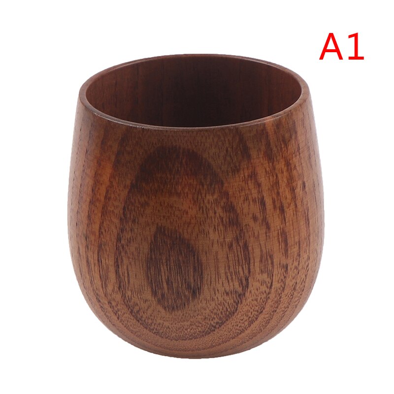 1Pc Wood Cup Natural Classical Handcrafted Beer Coffee Juice Tea Cups Tumbler: A1