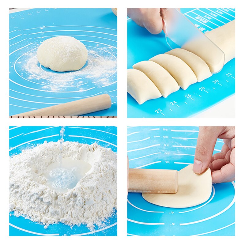 Kneading Pad Silicone Rolling Dough Mat Non-stick Surface Reusable 26x29cm With Scale Kitchen Gadgets Cooking Grill Pastry Tool