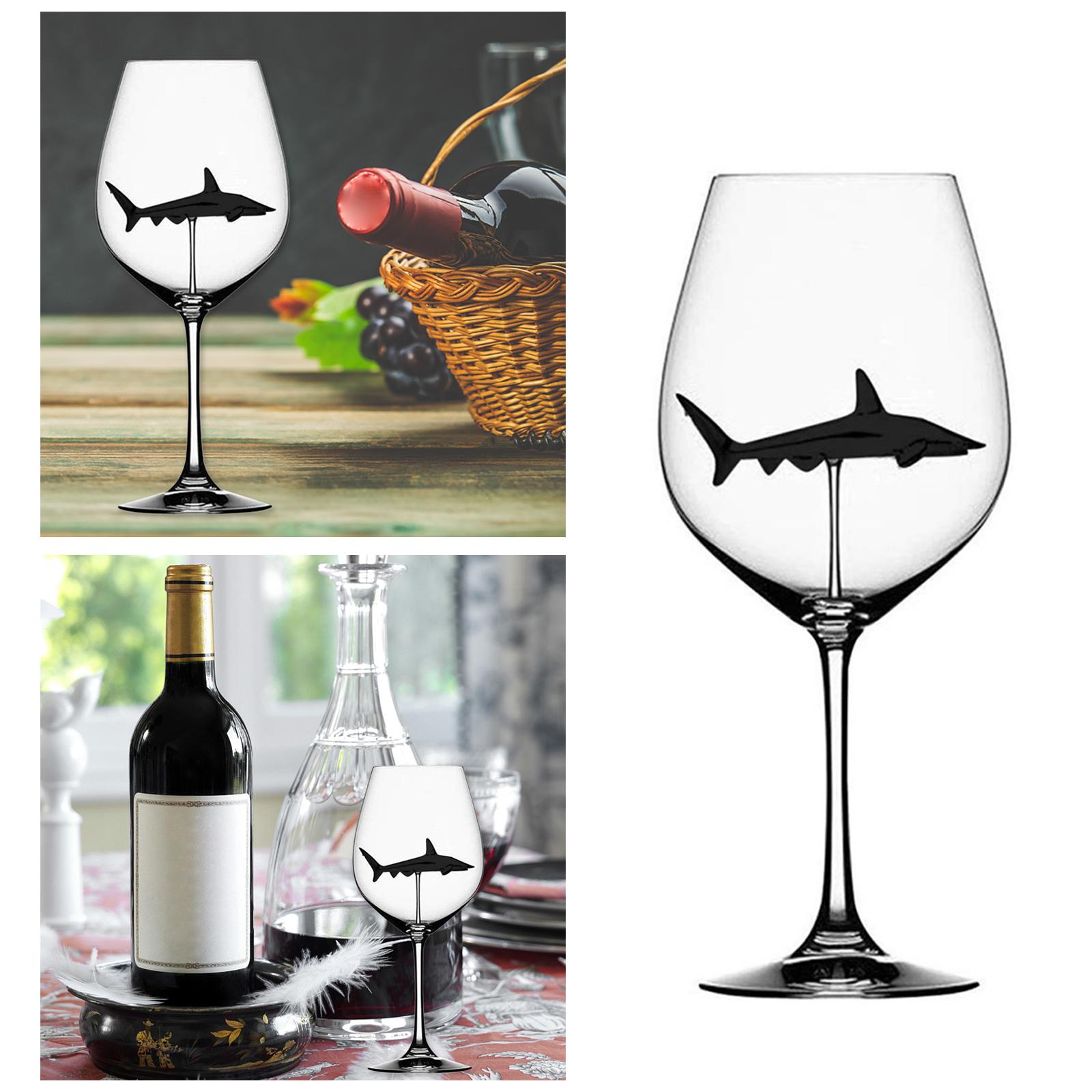 Transparent Shark Wine Glasses Unique 300ml Red Wine Glass Goblet for Wedding Red and White Wines Anniversary Birthday: Grey