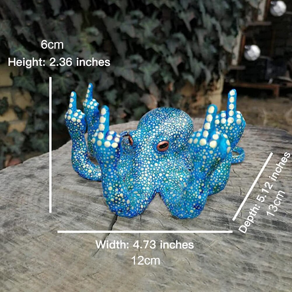 Octopus Sculpture Luminous Resin Octopus Statue Outdoor Garden Landscape Ocean Fluorescence Octopus Figurines Home Decoration