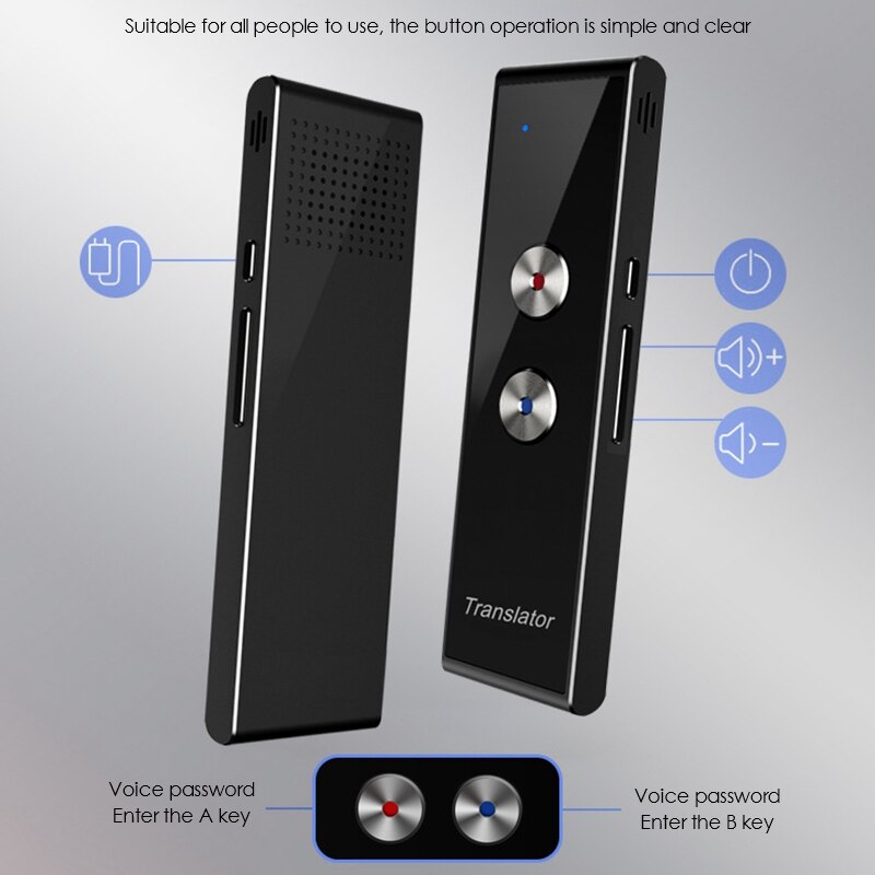 Hd Voice Vertaling Stick Bluetooth Wifi Simultaanvertaling Vertaler 40 Talen Vrij Schakelaar Vertaler