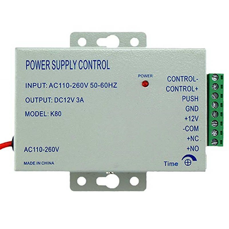Smart Home Access Control Power Supply K80 Power Switch DC 12V 3A AC 110~260V for All Types Access Control System