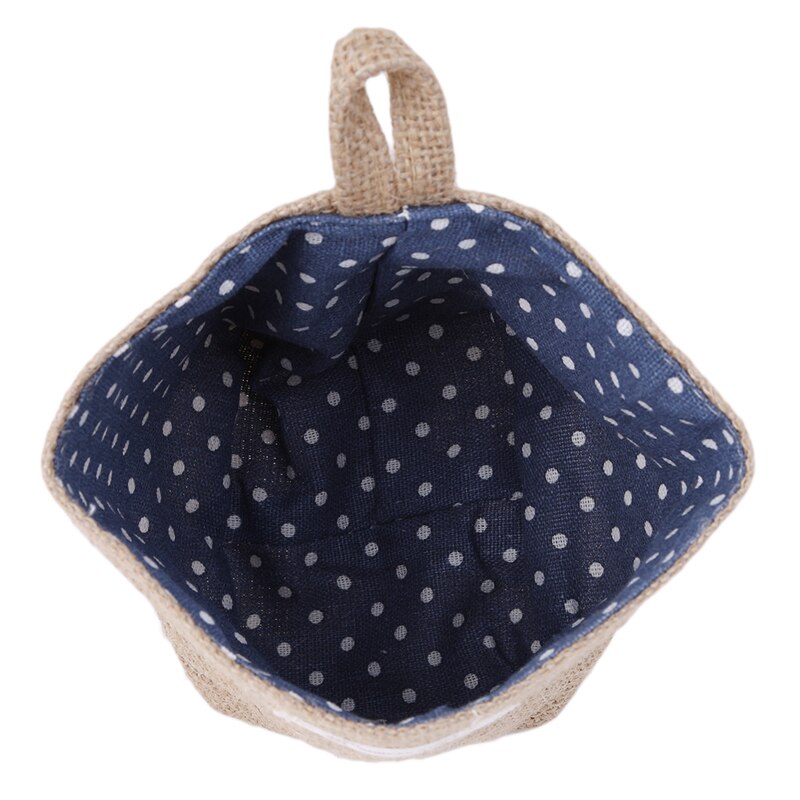 Retro Large Capacity Women Cosmetic Box Jute Cotton Linen Sundries Basket Cosmetic Cases Wall Hanging Make up Storage Bags Women