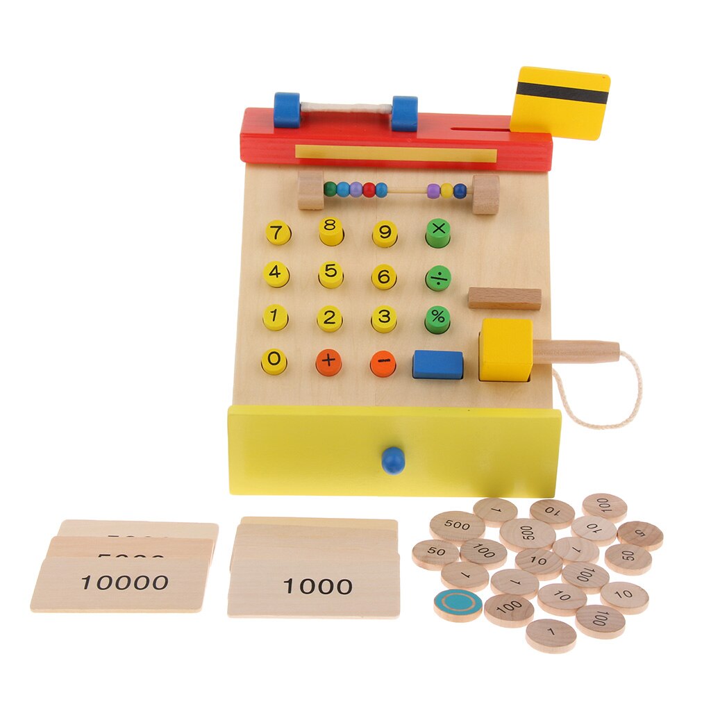 Houten Kassa Speelgoed Met Play Credit Card Pretend Set Boodschappen Pretend Play Developmental Games