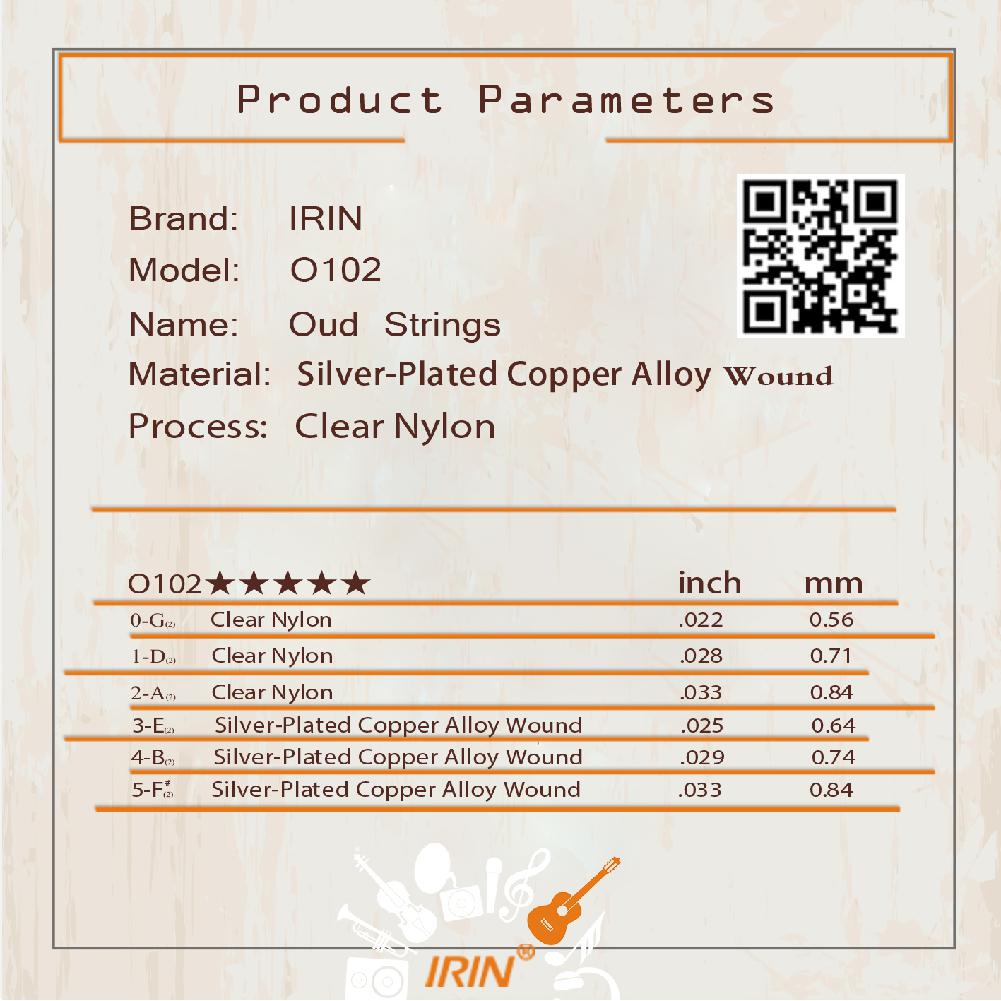 IRIN Udchenko Oud luth cordes 10/11/12 jeu de cordes Nylon Transparent et alliage de cuivre plaqué argent cordes enveloppées