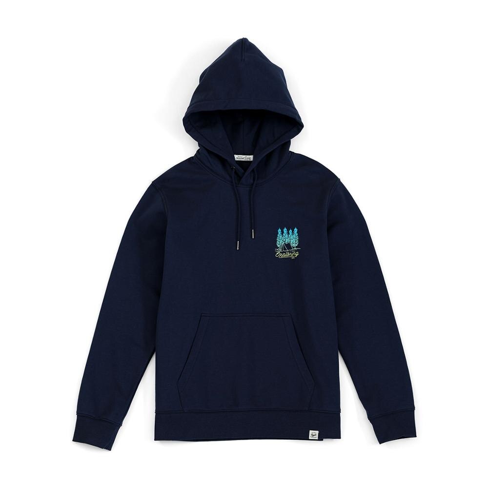Simwood herfst winter kampeerprint hoodies heren 360g dikke hoodies met capuchon plus size joggingspakken: Marineblauw / Ik