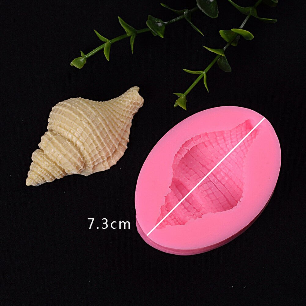 3D Zeester En Strand Zee Schelpen Silicone Mould Voor Cake Icing Decoratie: Long Shell