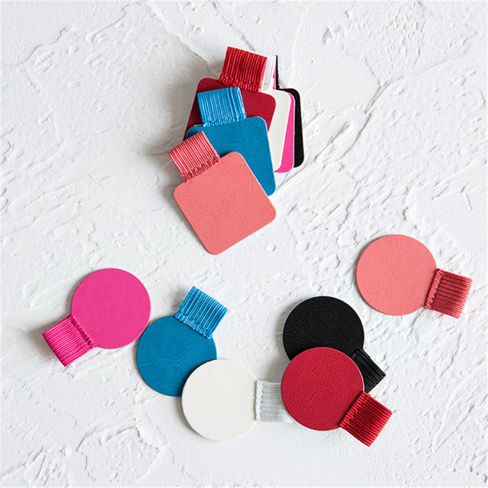 3 Pcs/set Round Self-adhesive Leather Pen Holder Pencil Elastic Loop For Notebooks Journals Calendars Supplies