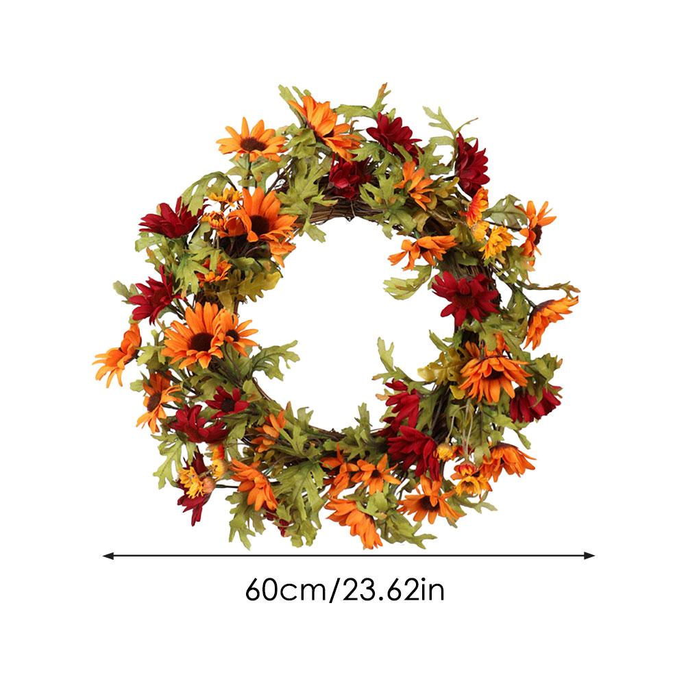 Krans dør høstkrans jul takksigelse krans vindu restaurant hjem lønneblad dekorasjon ornamenter anheng: F 60cm