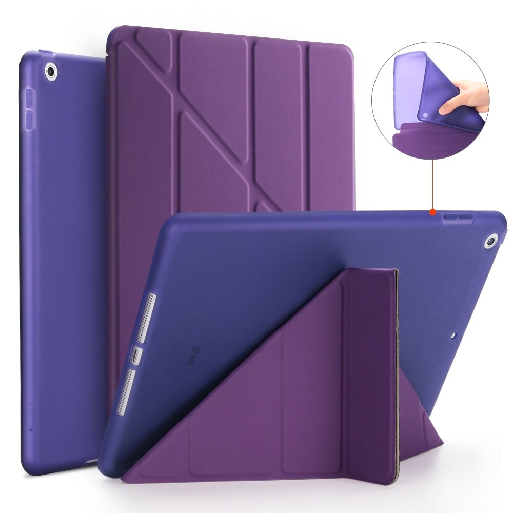 Für iPad Pro 9,7 Fall, intelligente Abdeckung mit Silikon TPU Weichen Zurück Multi-Falten Tabletten Fall für iPad Pro 9,7 zoll Coque: Purple