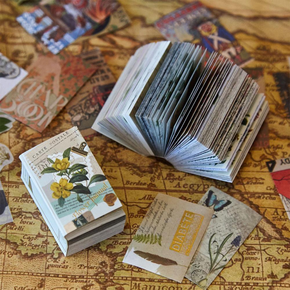 200 sheets/pack Paper Retro Material Card Letter Paper Sticker Stationery Note Page Journal Material DIY Deco Write Base St O2Z5