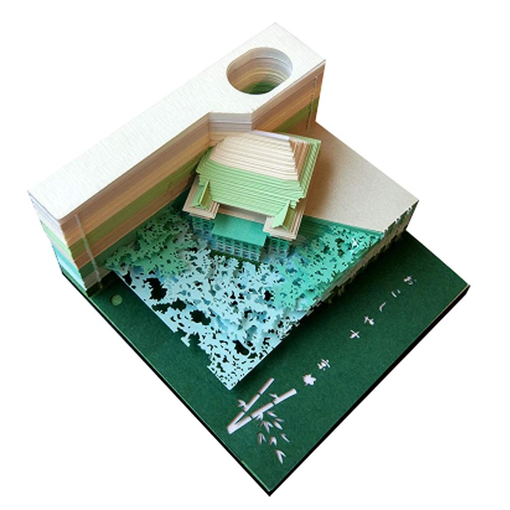 DIY Scrapbooking Omoshiroi Block Violin Valentine&#39;s Day Rose Sticky Notes Birthday Rose Notes 3D Block Note: green