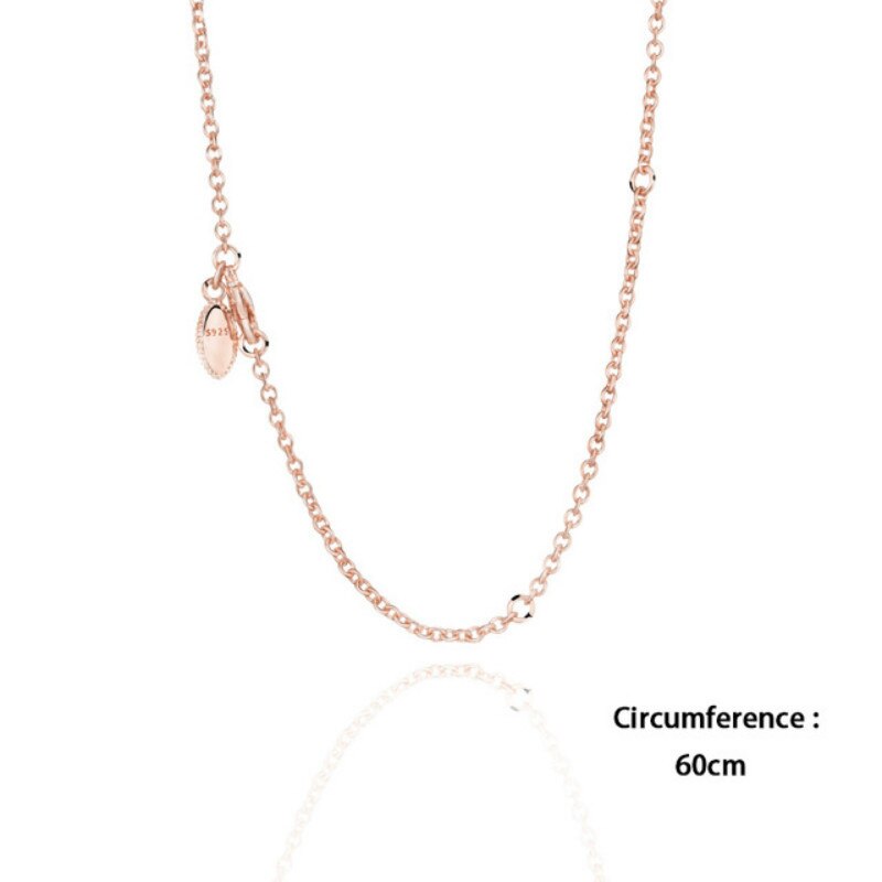 Fit Originale Pandora Collana Collana In Argento 925 O Del Pendente Regalo di Compleanno FAI DA TE Pendenti E Ciondoli Gioelleria Raffinata E Alla Moda: Rose Golden 60cm