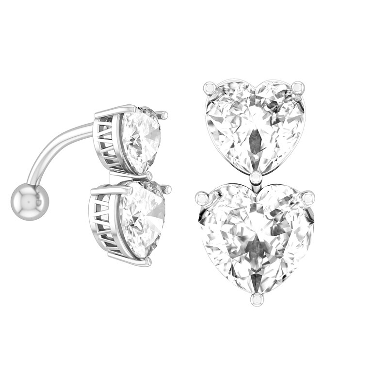 10 Stijlen Sexy Bungelende Navel Navel Ring Oreja 14G Dubbele Ronde Zirconia 316L Chirurgisch Staal Buik Piercing sieraden: 2342-SR
