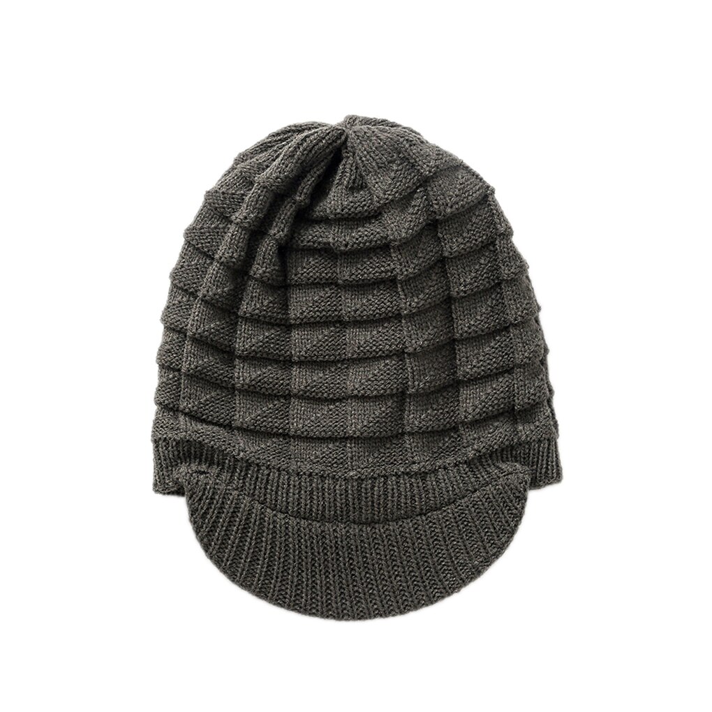 Bonnet avec visière pour femme, casquette ample et chaude, couleur unie, style décontracté, pour l&#39;hiver: dark grey
