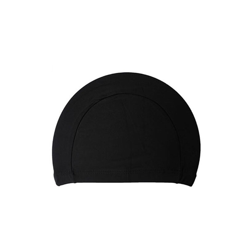 Sommer unisex elastisk svømmebassin svømmehat kasket orange: Sort