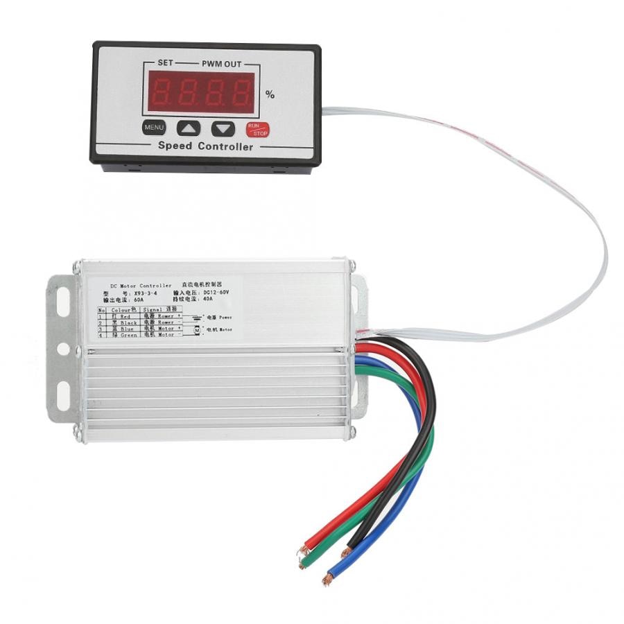40A 60A Digital Display DC Motor Speed Controller 12~60V Motor Speed Governor Regulator
