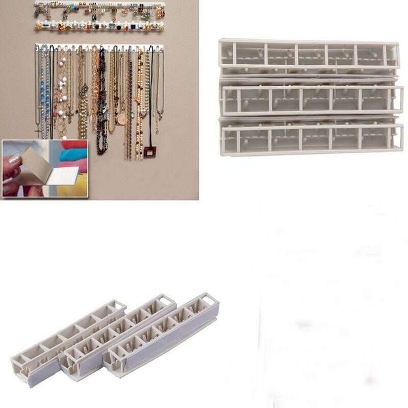 Auto-adhésif boucle d'oreille collier porte-cintre organisateur emballage présentoir à bijoux crochets collants support mural plateau Para
