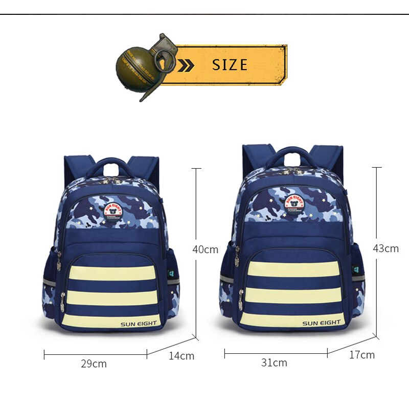 SUN EIGHT School Bags Children Backpack Camouflage School Backpack For Boys Kids Rucksack Travel Backpacks