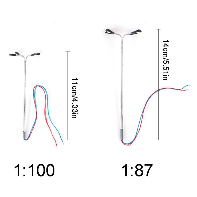 1:87/1:100 Schaal Model 4 Led Lichtgevende Straat Lamp Lantaarnpaal Diy Landschap Licht 54DF