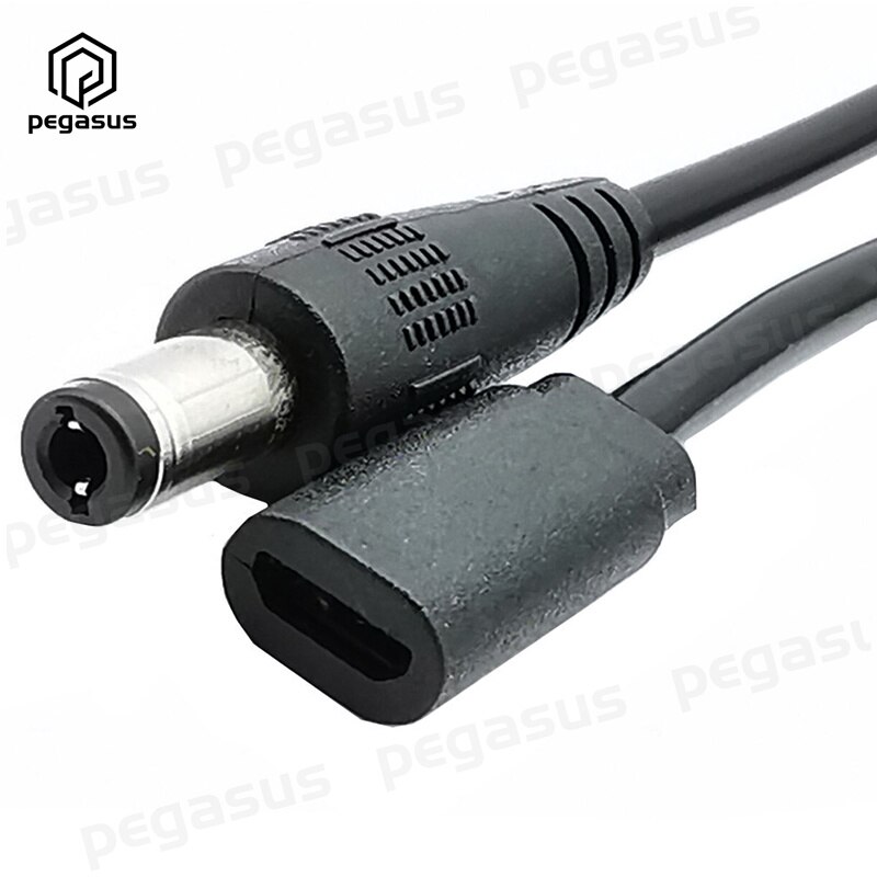 DC 5.5mm x 2.5mm Male to Micro USB 5 Pin Female DC Power Supply Extension Cable