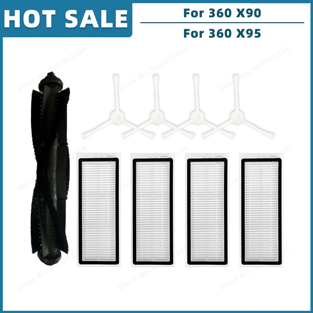 Compatibel Voor 360 X90, S6 Pro, S9 Robotstofzuiger Vervangende Onderdelen Accessoires Hoofdborstel Hepa Filter Dweildoek: Licht Geel