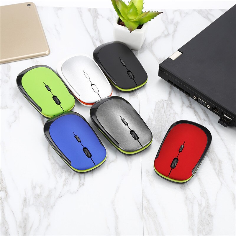 Centechia 2.4 GHz draadloze muis Usb-ontvanger ultradunne Slim Mini Draadloze Optische Muis Muizen voor Laptop PC Optische Gaming muis