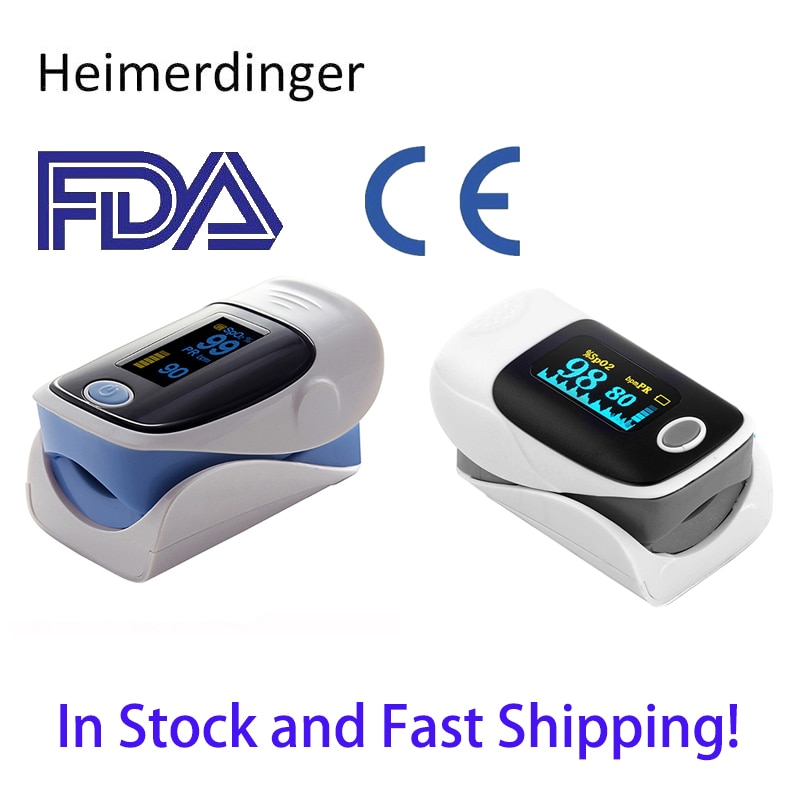 Portable Finger Pulse Oximeter Blood Oxygen Heart Rate SPO2 Meter Battery Powered Digital Fingertip Pulsoximeter for Home Use
