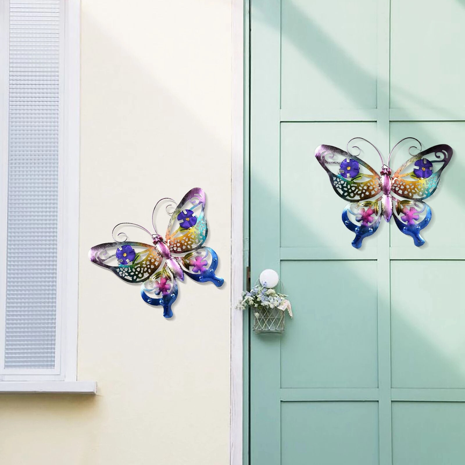 Metal Butterfly Wall Decor, Metal Wall Art Butterfly Decorations ing for Patio, Fence, Garden, Yard, Outdoor