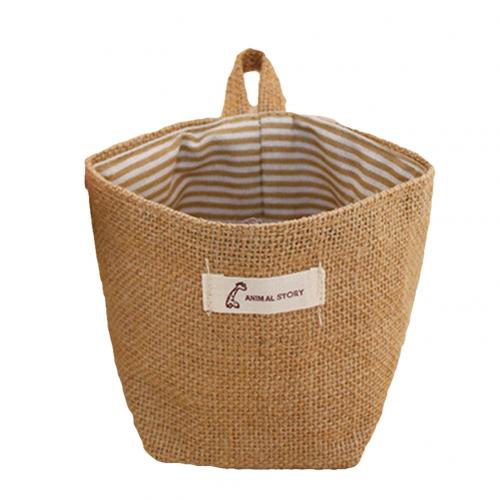 Vintage pliable suspendus articles divers blanchisserie vêtements cosmétique rangement organisateur panier Bin linge stockage décor à la maison jouet panier: Yellow Stripes