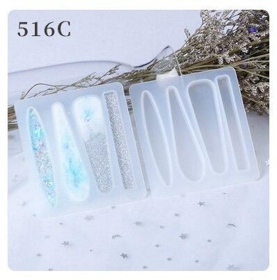 DIY Hairpin Resin Mold Crystal Epoxy Hairpin Silicone Mold Handmade Head Flower Hairpin Pendant Earring Mold: 516C