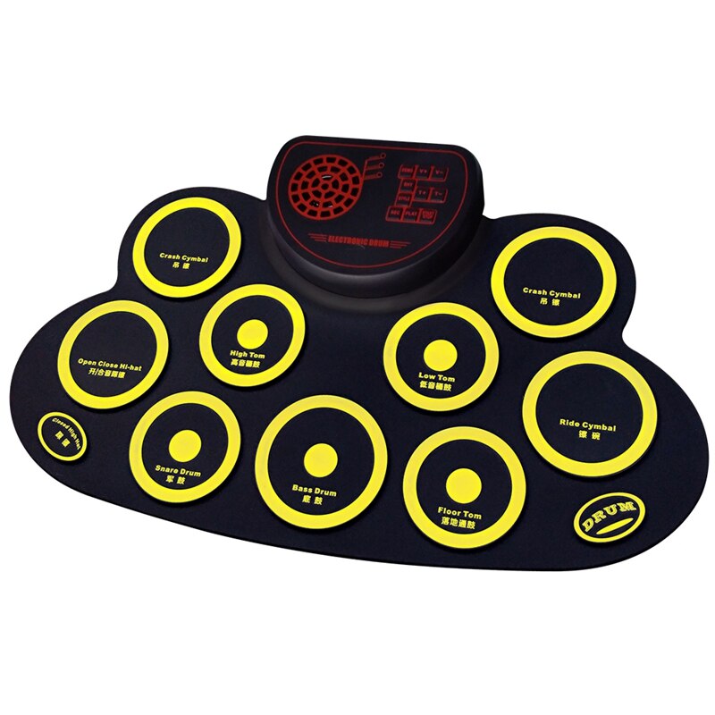 AD-Electronic Drum Set - Practice Drum Pad Roll Up Potable Drum Kit with Headphone Jack Built-in Speaker Drum Sticks