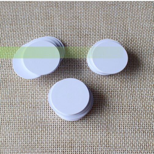 (50pcs/lot) Waterproof 25mm x 1mm 13.56MHz RFID Tag PVC Coin Card FM1108(Compatible mf- S50)