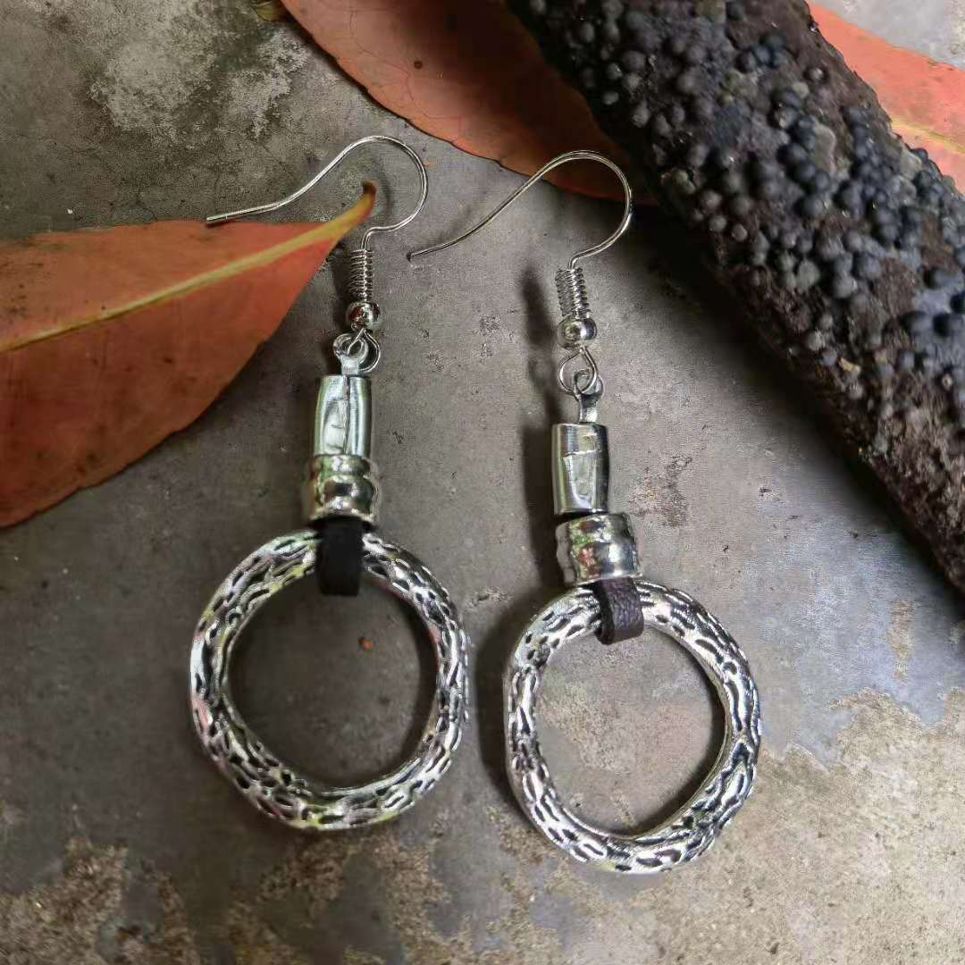 leather Earrings big leather Earrings Spiral Shell leather earrings Bohemia Earring
