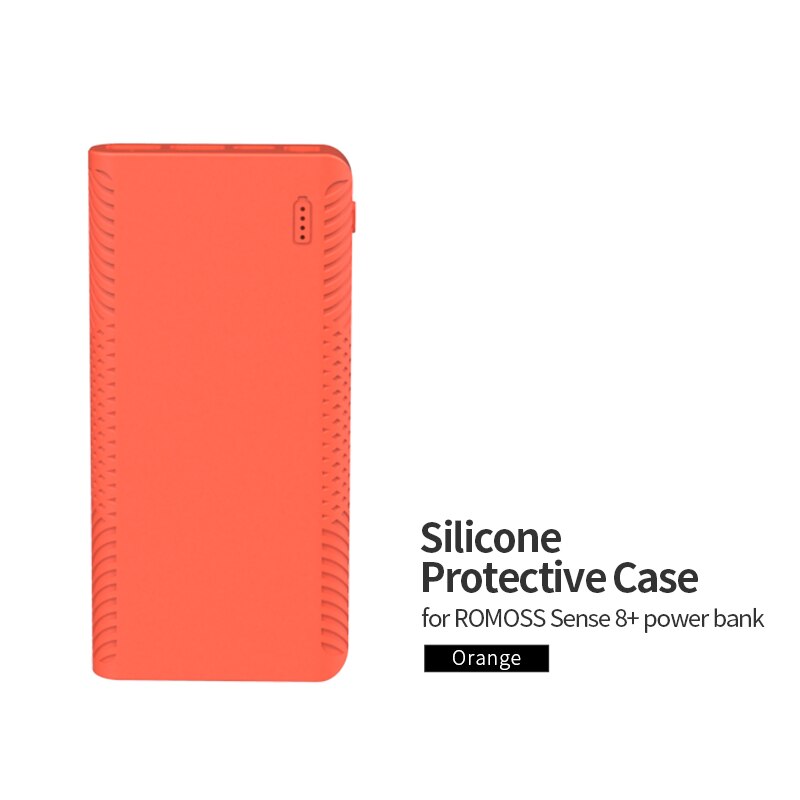 Weiche Silikon Schutzhülle Abdeckung für ROMOSS Sinn 8 + 30000mAh Zeus 40000mAh Power Bank Anti-skid batterie Ladegerät Fällen: Orange Sense 8plus