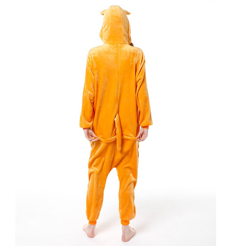 Los adultos canguro pijamas de invierno de las mujeres de ropa de dormir Unisex animales bonitos de dibujos animados Conjunto de pijama de niños con capucha Pijamas ropa de dormir