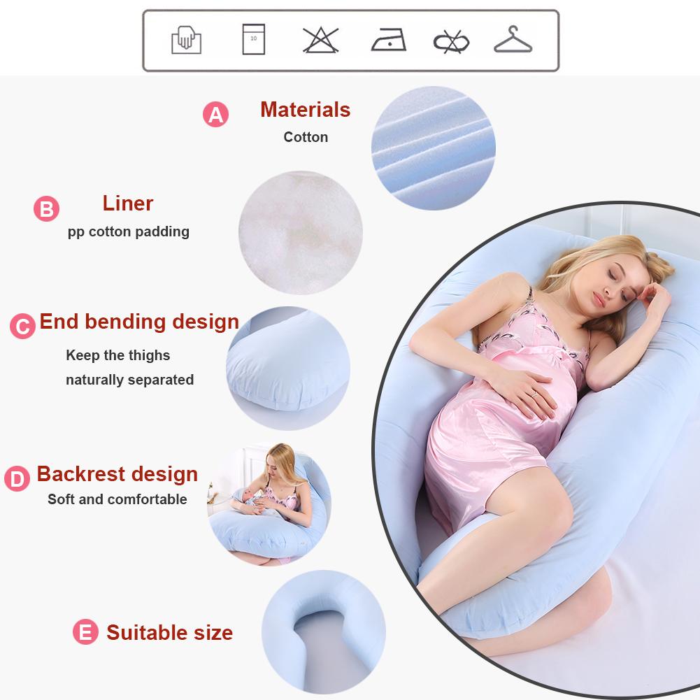 U Shape Maternity Pregnancy Pillow Pure Cotton Sleeper Women Slide Cushion