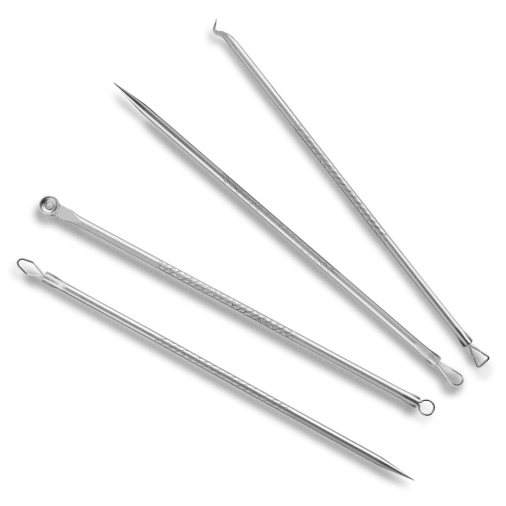 4pcs/set Blackhead Removal Needles Tool Kit Acne Clip Blemish Squeeze Pimple Acne Extractor Black Head Pore Cleansing Tool