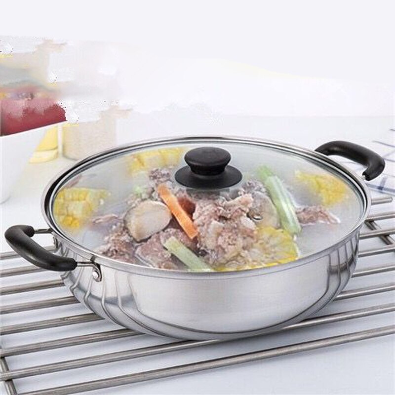 Soup Pot Induction Cooker Gas Stove Universal Soup Pot Stainless Steel Thickening Home Porridge Pot Pot Soup Pot Clear Soup