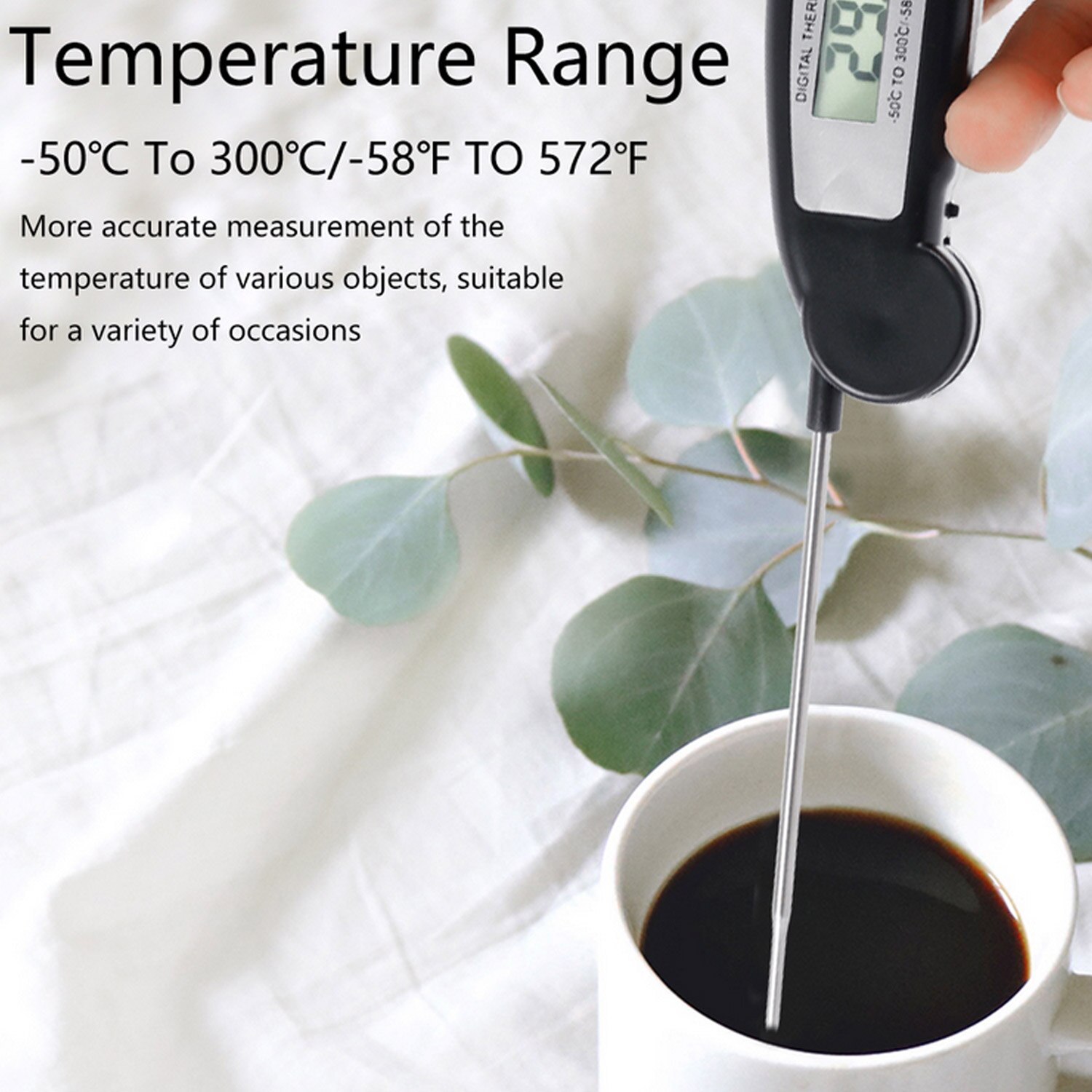 Portable Instant Read Digital Food Meat Grill BBQ Food Cooking Thermometer with Foldable Probe for Home Kitchen Tools