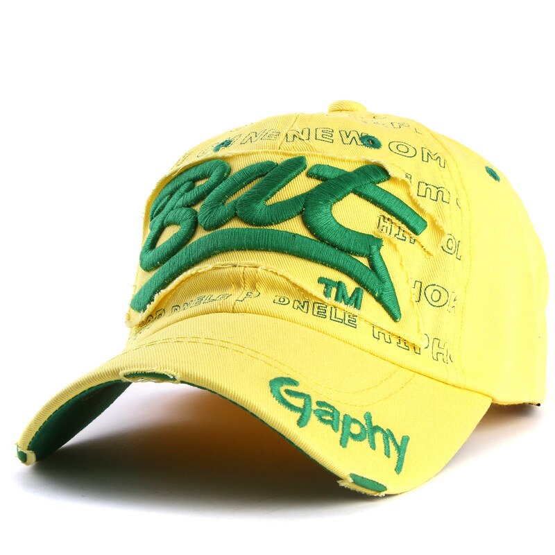 Casquette de Baseball déchirée brodée pour homme et femme, chapeau de soleil pour l&#39;extérieur, Hip Hop, pour la pêche,: YL