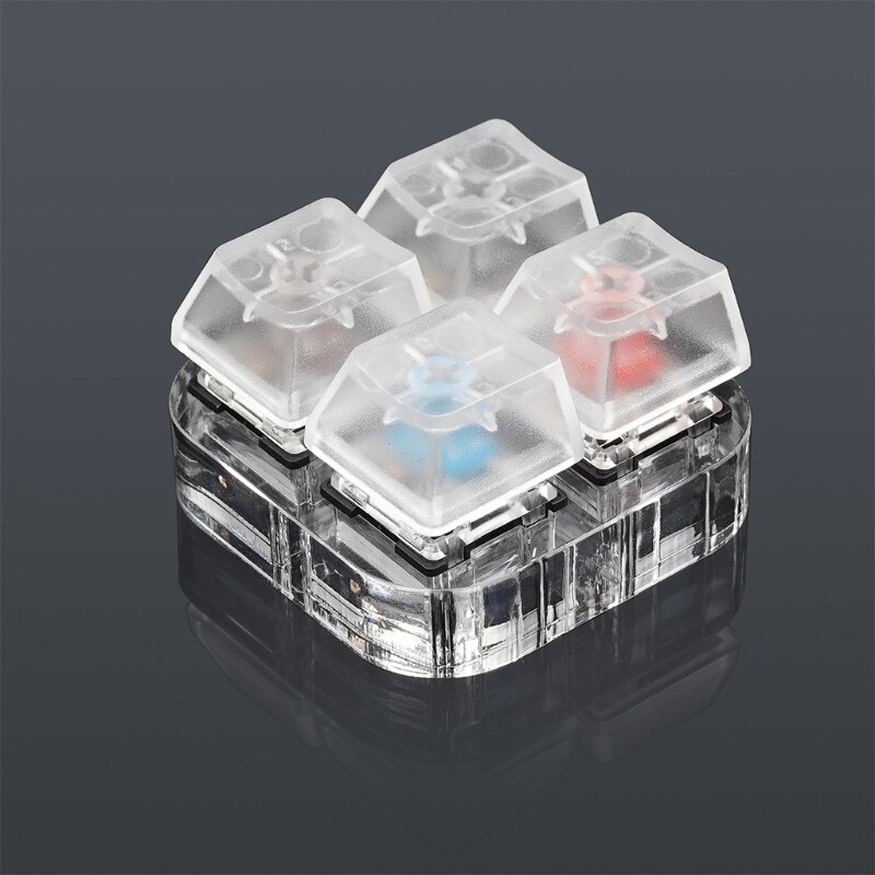 4 Key Testing Tool Gateron MX Switches Keyboard Tester Kit Clear Keycaps Sampler PCB Mechanical Keyboard