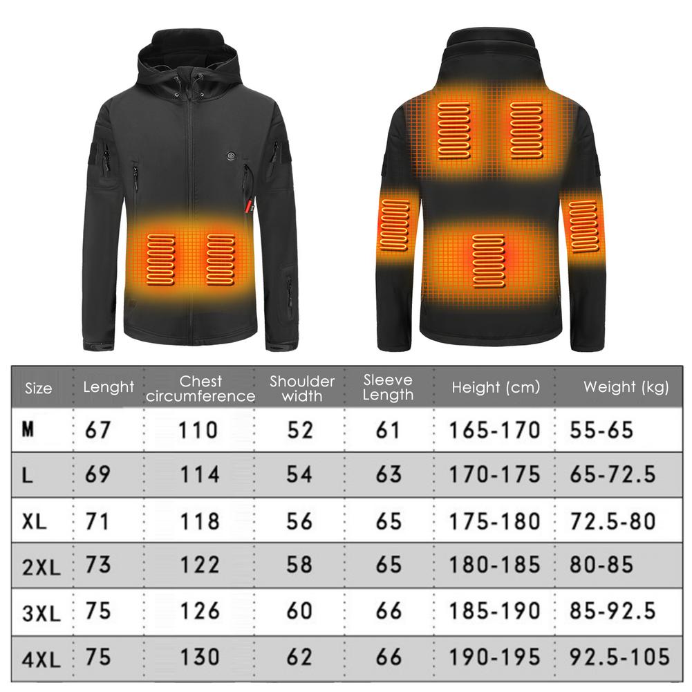 Winter Heating Jacket Three-speed Adjustable Heating Setting Heating Jacket Lightweight Comfortable Clothing for Outdoor Sport