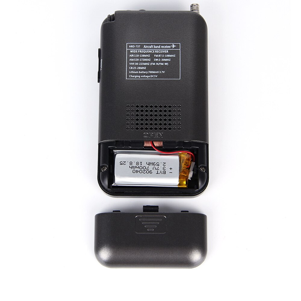 Portable Radio Aircraft Full Band Radio FM/AM/SW/CB/Air/VHF Receiver World Band with LCD Display Alarm Clock