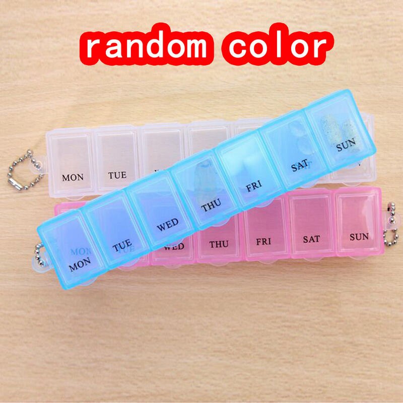 1pc Weekly 7 Days Portable Box For Tablet Pill Medicine Storage Organizer Tablet Container Case