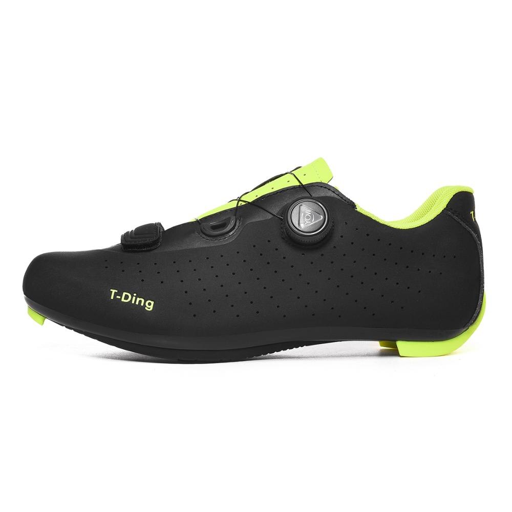 Road Fietsen Schoenen Mannen Racefiets Schoenen Man Fiets Sport Schoenen Zelfsluitende Professionele Ademend Zapatillas Ciclismo: BlackGreen / 41