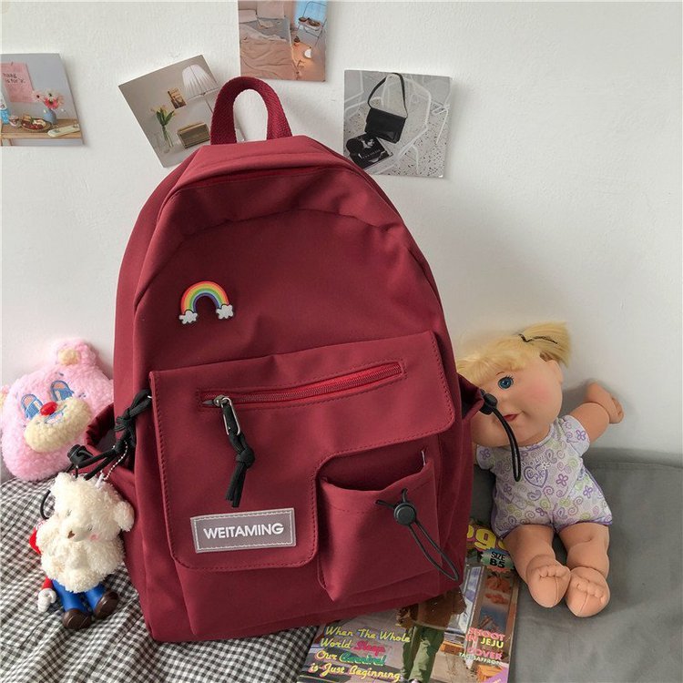 Frauen Rucksack für Teenager Mädchen Sommer Neue Weibliche Casual Schule Studenten Schulter Taschen Süße Reise Rucksäcke: red 29x36x11cm