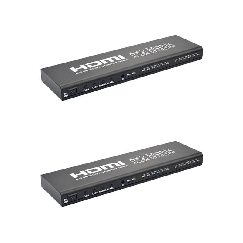 6X2 HDMI Matrix Ultra 1080P HD 4Kx2K/30HZ HDR ARC Switch Splitter Optical SPDIF 3.5mm o HIFI HDMI Switcher