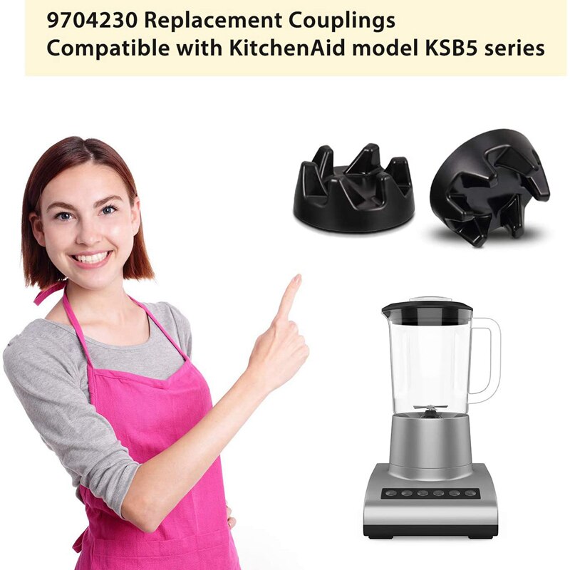 6 pakker 9704230 blenderkoblingsblender kobling udskiftningsdele med 1 skruenøgle kompatibel til køkkenhjælp  wp9704230vp wp9704230