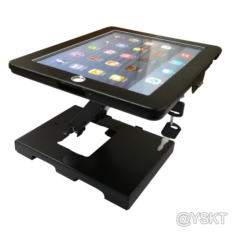 for 10.2 iPad table security stand locking desktop kiosk POS anti-theft enclosure mount for mini air pro 9.7 10.5 11 12.9